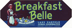 #ZLC110 - Breakfast Belle Citrus Label with Black Maid