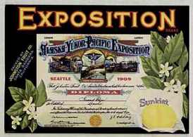 #LC019 - Sunkist Alaska Exposition Lemon Crate Label