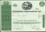 #CE003 - Studebaker-Worthington Stock Certificate
