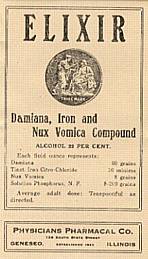 #LP020 - Damiana, Iron and Nux Vomica Elixer Medicine Bottle Label