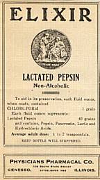 #ZBOT006 - Lactated Pepsin Chloroform Elixer Medicine Bottle Label