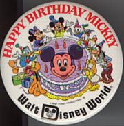 #CH023 - Group of 3 Happy Birthday Mickey Pinbacks