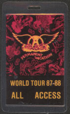 #MUSIC387  - 1987-88 Aerosmith Laminated Backstage Pass from the Permanent Vacation Tour