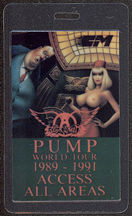 #MUSIC439 - Topless Lady 1989 Aerosmith Laminated Backstage Pass from the Pump World Tour