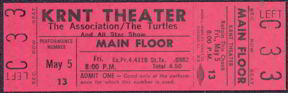 #MUSIC340 - 1967 The Association/The Turtles Ticket from the KRNT Theater