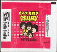 #ZZA006 - 1975 Bay City Rollers Waxed Trading Card Wrapper