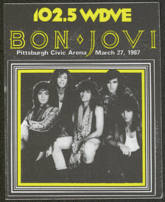 #MUSIC744 - Bon Jovi StarLiner Radio Promo Cloth Backstage Pass from the 1987 Slippery When Wet Tour - Radio WDVE