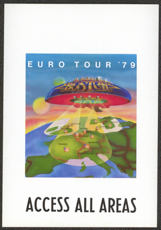 #MUSIC383  - Rare Paper Peel Off 1979 Boston Access All Areas Backstage Pass from the Euro Tour