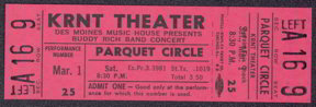 #MUSIC345 - 1969 Buddy Rich Ticket from the KRNT Theater
