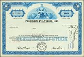 #ZZCE012 - Precision Polymers, Inc. Stock Certificate