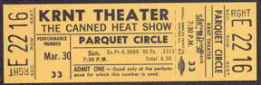 #MUSIC338 - 1969 Canned Heat Ticket from the KRNT Theater