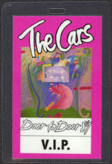 #MUSIC412  - The Cars 1987 Door to Door Tour Laminated Backstage Pass - Pink V.I.P. Version