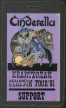 #MUSIC467  - 1991 Cinderella Laminated Backstage Pass from the Heartbreak Station Tour