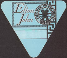 #MUSIC722 - Triangular Elton John OTTO Cloth Backstage Pass from the 1997 The Big Picture Tour