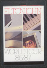 #MUSIC380  - 1986/87 Elton John Laminated Backstage Pass from the World Tour
