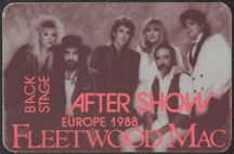 #MUSIC755 - Fleetwood Mac OTTO Cloth Backstage Pass from the 1988 Europe Tour