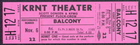 #MUSIC343 - 1970 Flock/Crow Ticket from the KRNT Theater