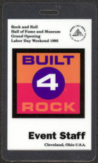 #MUSIC405  - White 1995 Rock Hall of Fame Opening Backstage Pass from the Opening Weekend