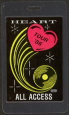 #MUSIC392  - 1986 Heart Laminated Backstage Pass from the Heart Tour