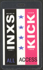 #MUSIC409  - 1987-88 INXS Laminated Backstage Pass from the Kick World Tour