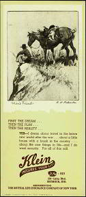 #ZZMS051 - Klein Insurance Blotter by R. H. Palenske - Cowboy on Cliff