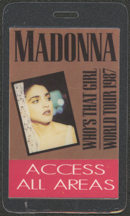 #MUSIC469 - 1987 Madonna Laminated Backstage Pass from The Who's That Girl Tour - All Access