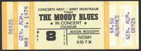 #MUSIC335 - 1979 Moody Blues Advance Ticket from Jackson Mississippi