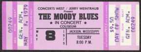 #MUSIC336 - 1979 Moody Blues Day of Show Ticket from Jackson Mississippi