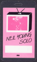 #MUSIC499 - 1983 Neil Young Laminated Backstage Pass from the Solo Tour
