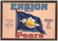 #ZLC188 - Ensign Pear Crate Label