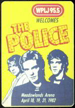 #MUSIC246  - 1982 The Police at Meadowlands Arena OTTO Backstage Pass - Radio WPLJ