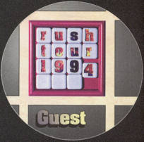 #MUSIC786 - Round 1994 Rush OTTO Cloth Backstage Pass from the 1994 Tour