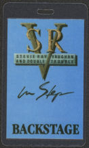 #MUSIC486 - Blue 1989 Stevie Ray Vaugan Laminated Backstage Pass from The In Step Tour