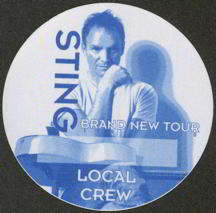 #MUSIC194  - Round 1999 Sting Brand New Tour OTTO Backstage Pass