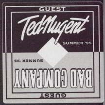 #MUSIC173  - Square 1995 Ted Nugent/Bad Company Tour OTTO Backstage Pass
