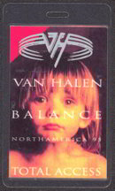 #MUSIC260  - 1995 Van Halen Laminated Backstage Pass from the Balance Tour - Boy Pictured