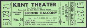 #MUSIC339 - 1968 Vanilla Fudge Ticket from the KRNT Theater
