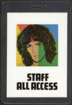 #MUSIC423  - 1982 Andy Warhol Designed Billy Squier Laminated Backstage Pass from the Emotions in Motion Tour