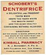 #ZBOT040 - Group of 4 Schobert's Dentifrice Labels