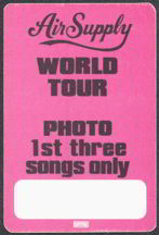 #MUSIC130  - 1984 Air Supply Now and Forever Tour OTTO Backstage Pass