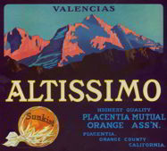 #ZLC166 - Altissimo Sunkist Orange Crate Label
