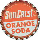 #BC001  - Group of 10 SunCrest Orange Cork Lined Soda Caps