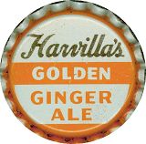 #BC035 - Group of 10 Harvilla's Golden Ginger Ale Cork Lined Caps