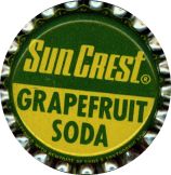 #BC086 - Group of 10 Sun Crest Grapefruit Soda Cork Lined Bottle Caps