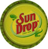 #BC096 - Group of 10 Sun Drop Plastic Lined Soda Caps
