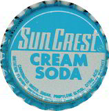 #BC116 - Group of 10 SunCrest Plastic Lined Cream Soda Bottle Caps