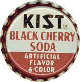 #BC122  - Group of 10 Cork Lined Kist Black Cherry Soda Bottle Caps