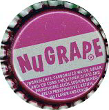 #BC123  - Group of 10 Nugrape Plastic Lined Soda Bottle Caps - Silver Background