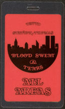 #MUSIC456  - 1984 Blood Sweat & Tears Laminated Backstage Pass from the 1984 Tour