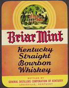 #ZLW108 - Briar Mint Kentucky Straight Bourbon Whiskey Label